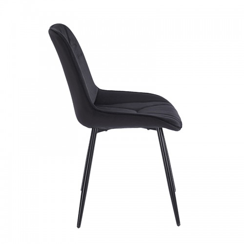 SILVIA BLACK VELVET ΥΦΑΣΜΑ ΚΑΡΕΚΛΑ ΜΕΤΑΛΛΙΚΗ 51X58X87εκ. Τραπεζαρία