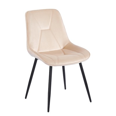 SILVIA BEIGE VELVET ΥΦΑΣΜΑ ΚΑΡΕΚΛΑ ΜΕΤΑΛΛΙΚΗ 51X58X87εκ.