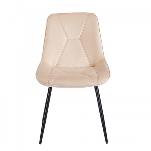 SILVIA BEIGE VELVET ΥΦΑΣΜΑ ΚΑΡΕΚΛΑ ΜΕΤΑΛΛΙΚΗ 51X58X87εκ. Τραπεζαρία