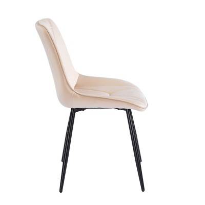 SILVIA BEIGE VELVET ΥΦΑΣΜΑ ΚΑΡΕΚΛΑ ΜΕΤΑΛΛΙΚΗ 51X58X87εκ. Τραπεζαρία