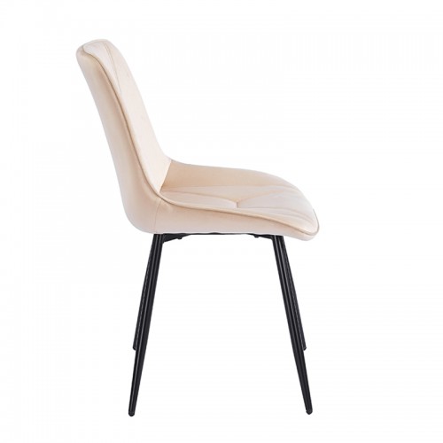 SILVIA BEIGE VELVET ΥΦΑΣΜΑ ΚΑΡΕΚΛΑ ΜΕΤΑΛΛΙΚΗ 51X58X87εκ. Τραπεζαρία