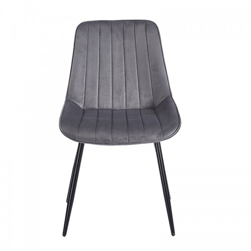 BONY GREY VELVET ΥΦΑΣΜΑ ΚΑΡΕΚΛΑ ΜΕΤΑΛΛΙΚΗ 51X58X87εκ. Τραπεζαρία