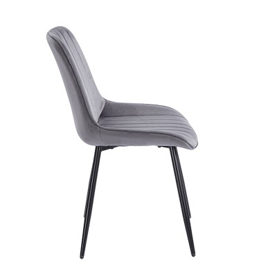 BONY GREY VELVET ΥΦΑΣΜΑ ΚΑΡΕΚΛΑ ΜΕΤΑΛΛΙΚΗ 51X58X87εκ. Τραπεζαρία