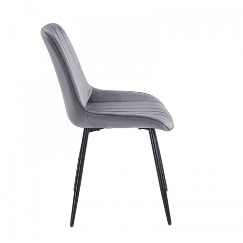 BONY GREY VELVET ΥΦΑΣΜΑ ΚΑΡΕΚΛΑ ΜΕΤΑΛΛΙΚΗ 51X58X87εκ. Τραπεζαρία