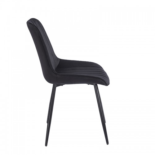 BONY BLACK VELVET ΥΦΑΣΜΑ ΚΑΡΕΚΛΑ ΜΕΤΑΛΛΙΚΗ 51X58X87εκ. Τραπεζαρία