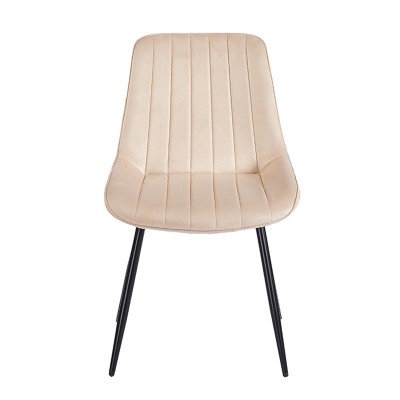 BONY BEIGE VELVET ΥΦΑΣΜΑ ΚΑΡΕΚΛΑ ΜΕΤΑΛΛΙΚΗ 51X58X87εκ.