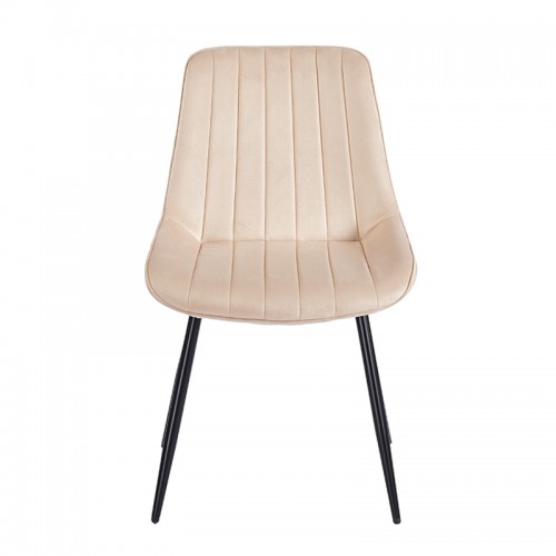 BONY BEIGE VELVET ΥΦΑΣΜΑ ΚΑΡΕΚΛΑ ΜΕΤΑΛΛΙΚΗ 51X58X87εκ. Τραπεζαρία