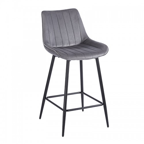 REPO GREY VELVET ΥΦΑΣΜΑ 66εκ. ΣΚΑΜΠΟ ΜΕΤΑΛΛΙΚΟ 48X49X66-96εκ. Τραπεζαρία
