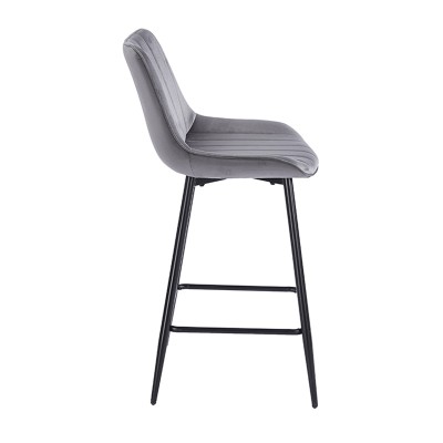 REPO GREY VELVET ΥΦΑΣΜΑ 66εκ. ΣΚΑΜΠΟ ΜΕΤΑΛΛΙΚΟ 48X49X66-96εκ. Τραπεζαρία