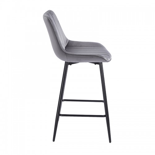 REPO GREY VELVET ΥΦΑΣΜΑ 66εκ. ΣΚΑΜΠΟ ΜΕΤΑΛΛΙΚΟ 48X49X66-96εκ. Τραπεζαρία