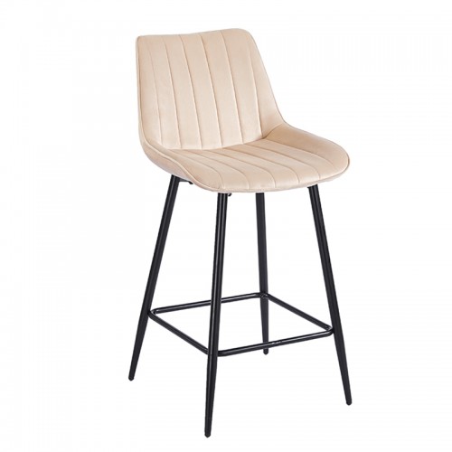 REPO BEIGE VELVET ΥΦΑΣΜΑ 66εκ. ΣΚΑΜΠΟ ΜΕΤΑΛΛΙΚΟ 48X49X66-96εκ. Τραπεζαρία