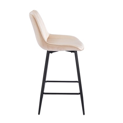 REPO BEIGE VELVET ΥΦΑΣΜΑ 66εκ. ΣΚΑΜΠΟ ΜΕΤΑΛΛΙΚΟ 48X49X66-96εκ. Τραπεζαρία