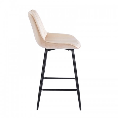 REPO BEIGE VELVET ΥΦΑΣΜΑ 66εκ. ΣΚΑΜΠΟ ΜΕΤΑΛΛΙΚΟ 48X49X66-96εκ. Τραπεζαρία