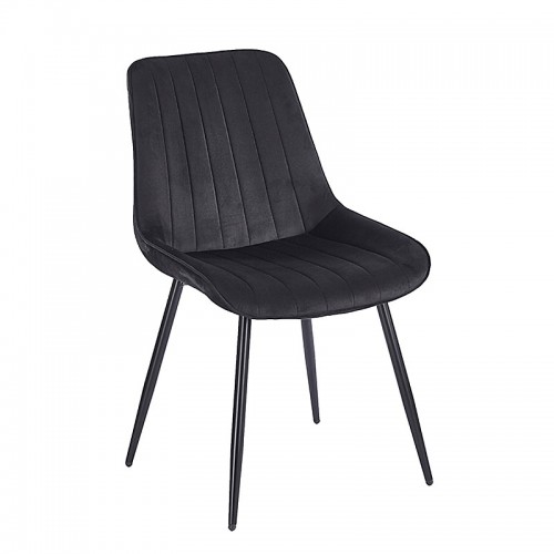 BONY BLACK VELVET ΥΦΑΣΜΑ ΚΑΡΕΚΛΑ ΜΕΤΑΛΛΙΚΗ 51X58X87εκ. Τραπεζαρία