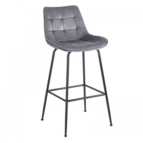 ERMINA GREY VELVET ΥΦΑΣΜΑ 75εκ. ΣΚΑΜΠΟ ΜΕΤΑΛΛΙΚΟ 49X50X75-104εκ. Τραπεζαρία