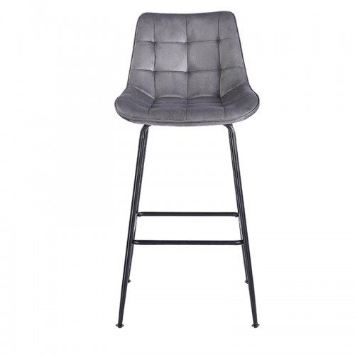 ERMINA GREY VELVET ΥΦΑΣΜΑ 75εκ. ΣΚΑΜΠΟ ΜΕΤΑΛΛΙΚΟ 49X50X75-104εκ. Τραπεζαρία