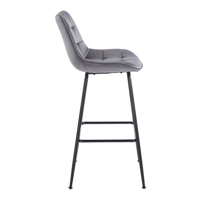 ERMINA GREY VELVET ΥΦΑΣΜΑ 75εκ. ΣΚΑΜΠΟ ΜΕΤΑΛΛΙΚΟ 49X50X75-104εκ. Τραπεζαρία