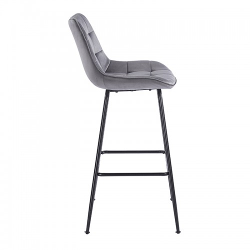 ERMINA GREY VELVET ΥΦΑΣΜΑ 75εκ. ΣΚΑΜΠΟ ΜΕΤΑΛΛΙΚΟ 49X50X75-104εκ. Τραπεζαρία