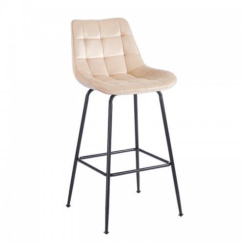 ERMINA BEIGE VELVET ΥΦΑΣΜΑ 75εκ. ΣΚΑΜΠΟ ΜΕΤΑΛΛΙΚΟ 49X50X75-104εκ. Τραπεζαρία