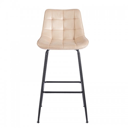 ERMINA BEIGE VELVET ΥΦΑΣΜΑ 75εκ. ΣΚΑΜΠΟ ΜΕΤΑΛΛΙΚΟ 49X50X75-104εκ. Τραπεζαρία