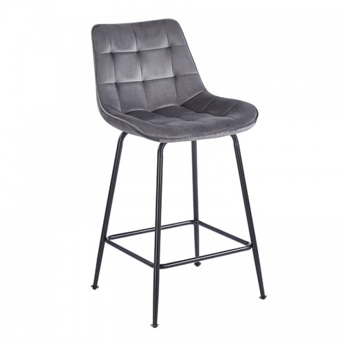 ERMINA GREY VELVET ΥΦΑΣΜΑ 64εκ. ΣΚΑΜΠΟ ΜΕΤΑΛΛΙΚΟ 49X50X64-94εκ. Τραπεζαρία