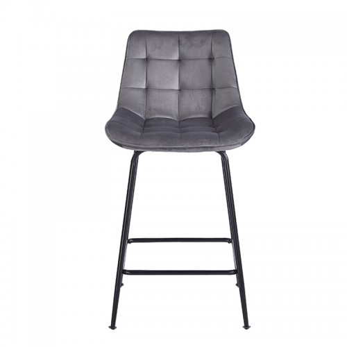 ERMINA GREY VELVET ΥΦΑΣΜΑ 64εκ. ΣΚΑΜΠΟ ΜΕΤΑΛΛΙΚΟ 49X50X64-94εκ. Τραπεζαρία