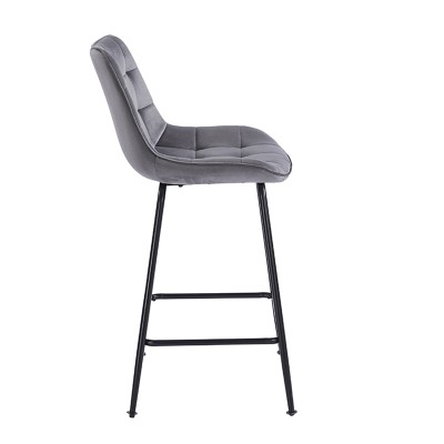 ERMINA GREY VELVET ΥΦΑΣΜΑ 64εκ. ΣΚΑΜΠΟ ΜΕΤΑΛΛΙΚΟ 49X50X64-94εκ. Τραπεζαρία