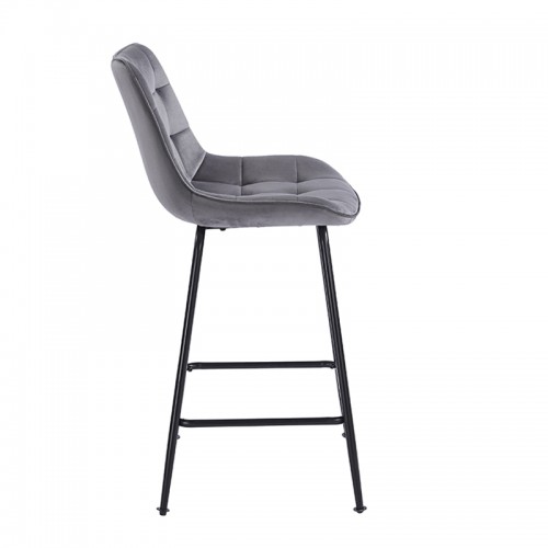 ERMINA GREY VELVET ΥΦΑΣΜΑ 64εκ. ΣΚΑΜΠΟ ΜΕΤΑΛΛΙΚΟ 49X50X64-94εκ. Τραπεζαρία