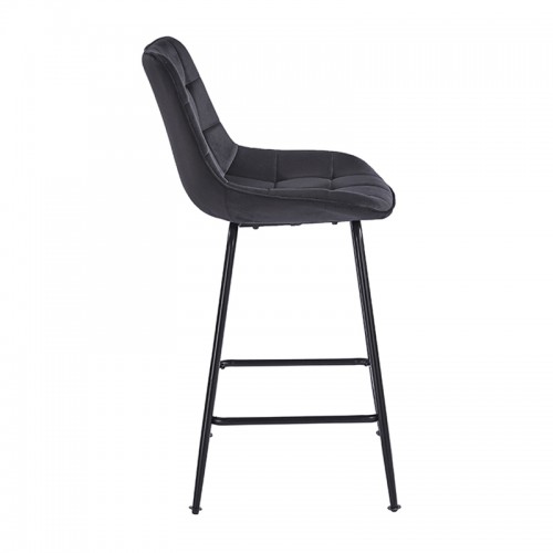 ERMINA BLACK VELVET ΥΦΑΣΜΑ 64εκ. ΣΚΑΜΠΟ ΜΕΤΑΛΛΙΚΟ 49X50X64-94εκ. Τραπεζαρία