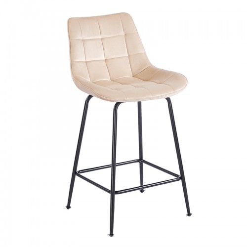 ERMINA BEIGE VELVET ΥΦΑΣΜΑ 64εκ. ΣΚΑΜΠΟ ΜΕΤΑΛΛΙΚΟ 49X50X64-94εκ. Τραπεζαρία
