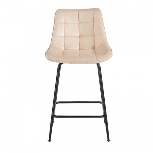 ERMINA BEIGE VELVET ΥΦΑΣΜΑ 64εκ. ΣΚΑΜΠΟ ΜΕΤΑΛΛΙΚΟ 49X50X64-94εκ. Τραπεζαρία