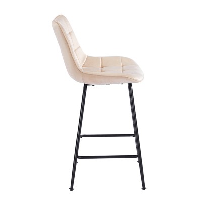 ERMINA BEIGE VELVET ΥΦΑΣΜΑ 64εκ. ΣΚΑΜΠΟ ΜΕΤΑΛΛΙΚΟ 49X50X64-94εκ. Τραπεζαρία
