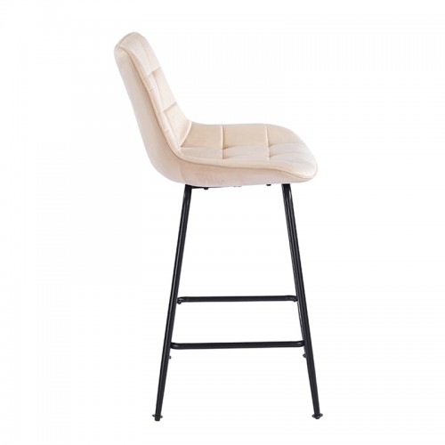 ERMINA BEIGE VELVET ΥΦΑΣΜΑ 64εκ. ΣΚΑΜΠΟ ΜΕΤΑΛΛΙΚΟ 49X50X64-94εκ. Τραπεζαρία