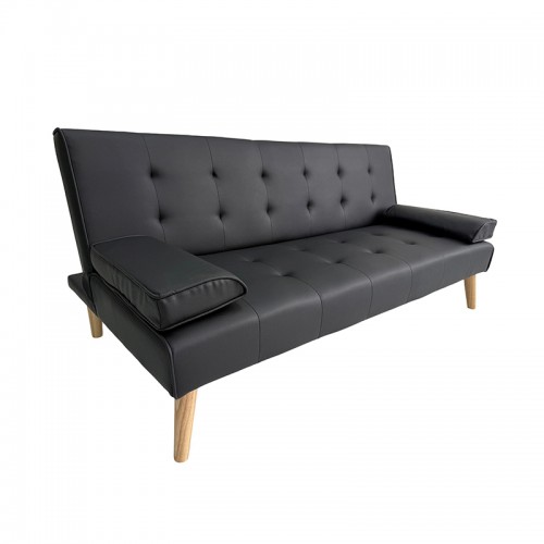 MERYL BLACK PU ΚΑΝΑΠΕΣ ΚΡΕΒΑΤΙ 170X81X74εκ. Σαλόνι