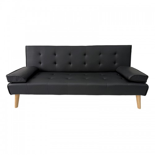 MERYL BLACK PU ΚΑΝΑΠΕΣ ΚΡΕΒΑΤΙ 170X81X74εκ. Σαλόνι