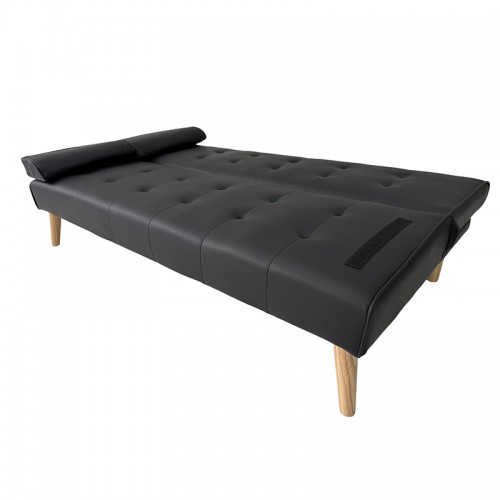 MERYL BLACK PU ΚΑΝΑΠΕΣ ΚΡΕΒΑΤΙ 170X81X74εκ. Σαλόνι