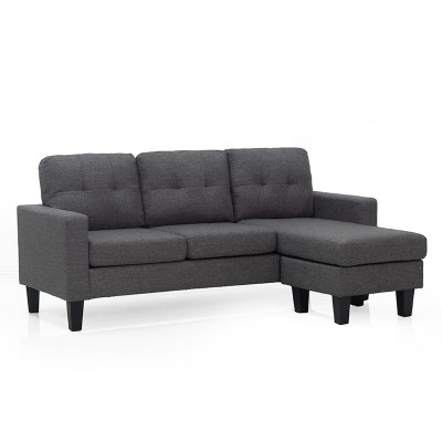 LIANA S DARK GREY ΥΦΑΣΜΑ ΚΑΝΑΠΕΣ ΓΩΝΙΑ 185Χ126X84εκ.