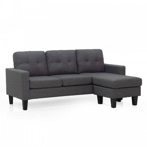 LIANA S DARK GREY ΥΦΑΣΜΑ ΓΩΝΙΑ 185Χ126X84εκ. Σαλόνι