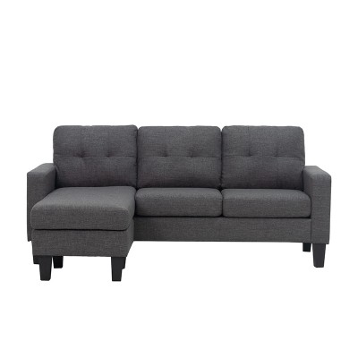 LIANA S DARK GREY ΥΦΑΣΜΑ ΚΑΝΑΠΕΣ ΓΩΝΙΑ 185Χ126X84εκ.