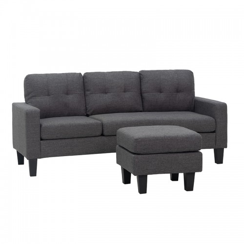 LIANA S DARK GREY ΥΦΑΣΜΑ ΓΩΝΙΑ 185Χ126X84εκ. Σαλόνι
