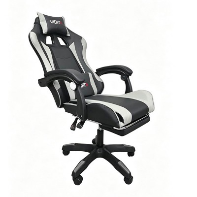 A6060 ΜΑΥΡΟ-ΓΚΡΙ ΠΟΛΥΘΡΟΝΑ GAMING-ΜΕ ΥΠΟΠΟΔΙΟ 64X62X113-121εκ. Έπιπλα Γραφείου