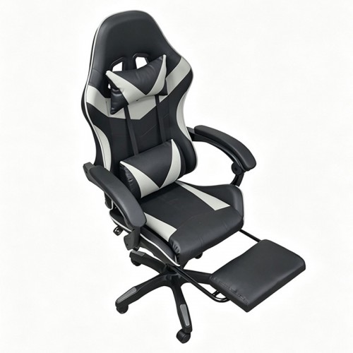 A9937 ΜΑΥΡΟ-ΓΚΡΙ PVC ΠΟΛΥΘΡΟΝΑ GAMING-ΜΕ ΥΠΟΠΟΔΙΟ 64X59X43-112-53-125εκ. Έπιπλα Γραφείου