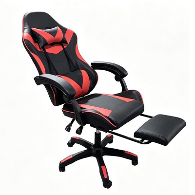 A9937 ΜΑΥΡΟ-ΚΟΚΚΙΝΟ PVC ΠΟΛΥΘΡΟΝΑ GAMING-ΜΕ ΥΠΟΠΟΔΙΟ 64X59X43-112-53-125εκ. Έπιπλα Γραφείου
